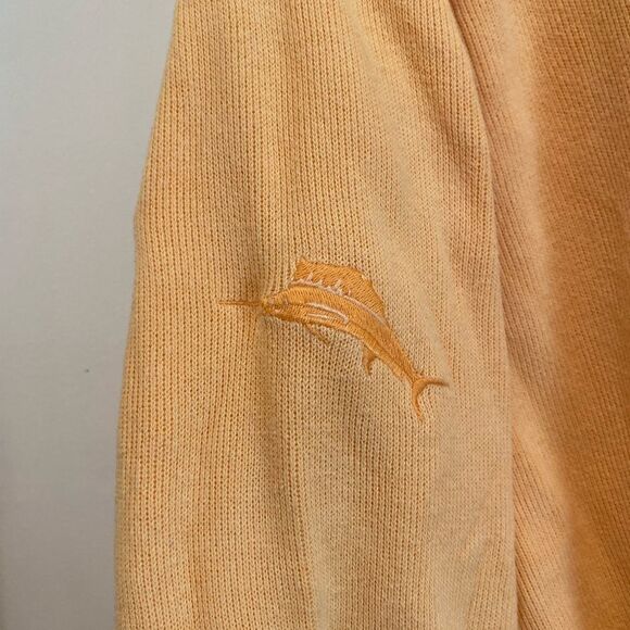 Tommy Bahama Pullover Men’s Large 1/4 Zip Orange Preppy Coastal Beach Logo - Picture 6 of 7